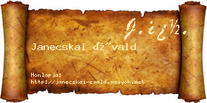 Janecskai Évald névjegykártya